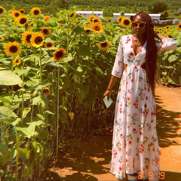 chinese dress ladies Sunflower Maxi Dress – Shoptiques main image 0